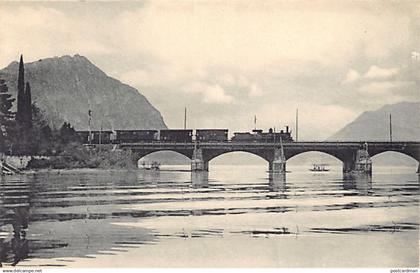 Svizzera - MELIDE (TI) Ferr. Del Gottardo - Ponte-diga di Melide e M. S. Salvatore - Ed. Wehrli 18237