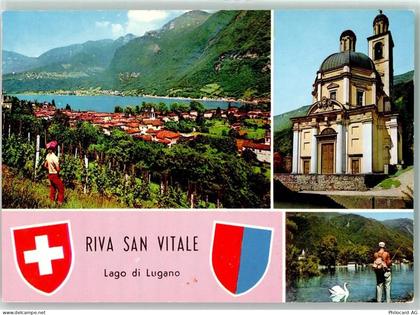 6826 Riva San Vitale - Schwan Angler Kirche Wappen - 39492839