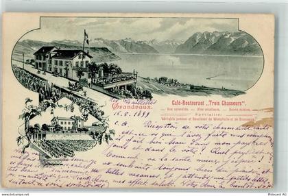 1091 Grandvaux Le Tronchet 1899 Lithographie Cafe Gasthaus Trois Chasseu... - 13517695