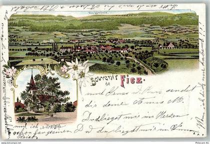 1420 Fiez 1899 Lithographie Kirche - 13616259