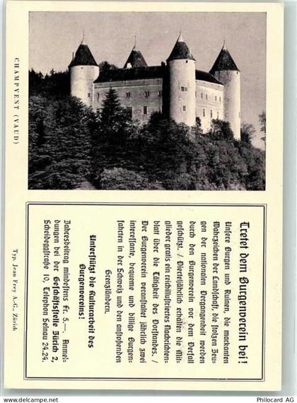 1443 Champvent Foto AK Burg - 10694128