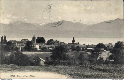 CPA Etoy Morges Kanton Waadt, Teilansicht mit Alpen