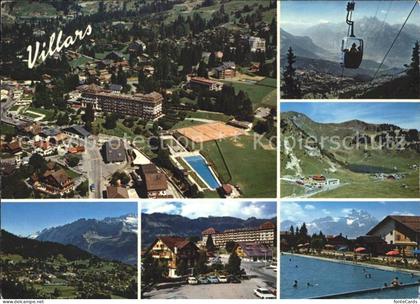 Villars Chesieres Fliegeraufnahme Schwimmbad Seilbahn