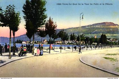 Vevey Le Quai de la Tour de Peilz et le Pelerin, 1924