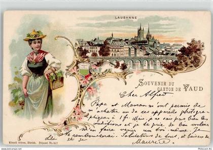 1261 Le Vaud 1899 Lithographie Tracht Kirche - 52021577