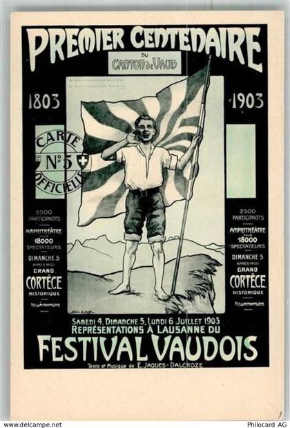 1261 Le Vaud 1903 - Premier Centenaire Festival Vaudois 1803- 1903 - 13301943