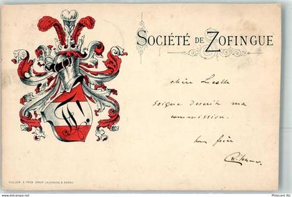1260 Nyon 1898 Gebrauchsspuren Studentika Wappen Societe de Zofingue Ort... - 13276332