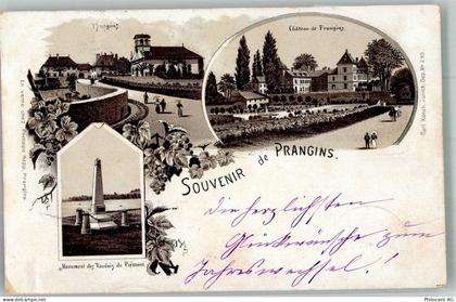 1197 Prangins 1893 Lithographie Denkmal Schloss Vorläufer - 13674057