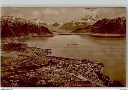 1800 Vevey - Vogelschau Genfersee - 10307765