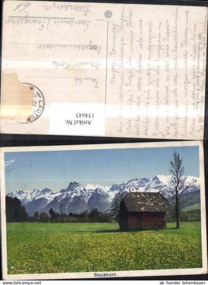 154643,Stockhorn Ausserberg Erlenbach i. Simmental Ansicht m. Blumenwiese Hütte Berge Kt Wallis
