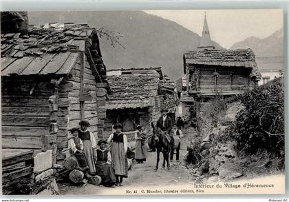 1987 Hérémence Riod - Interieur du Village Kirche Pferd Tracht - 13249224