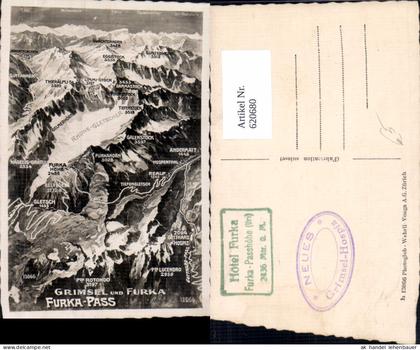 620680,Lagekarte Grimsel u. Furka Furkapass Gletsch Obergoms