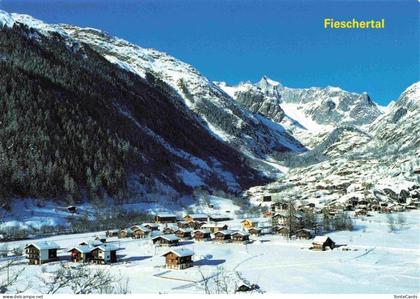 Fieschertal Winterpanorama Alpen