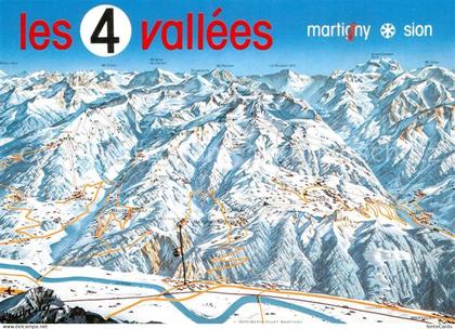 Martigny VS Panoramakarte mit Verbier Tsoumaz Nendaz Thyon Veysonnaz Les Collons
