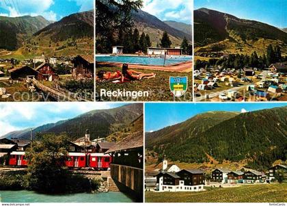 Reckingen Goms Campingplatz Bahn Panorama
