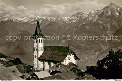 Sion  Sitten Seduno VS Eglise de Veysonnaz Les Alpes Vaudoises et la Haut de Cry