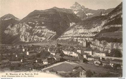 St Maurice  Valais VS et la Dent du Midi