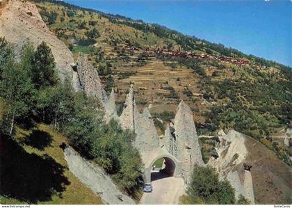 Val d Herens Valais pyramides d'Euseigne et village d'Heremence