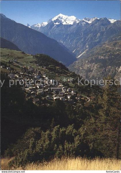 Visperterminen mit Matterhorn Weisshorn Bishorn