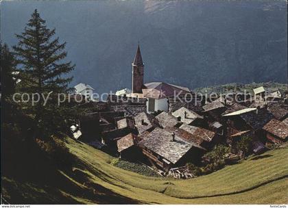Visperterminen Ortsansicht mit Kirche