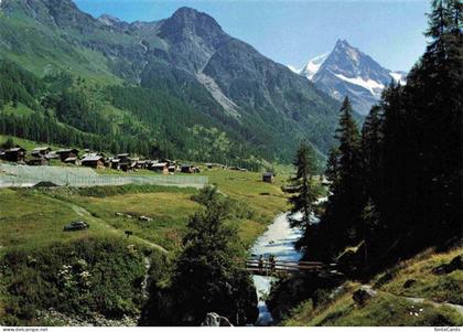 Zinal Val d Anniviers VS Val-d Anniviers Besso Bergbach Holzbruecke Almhuetten G