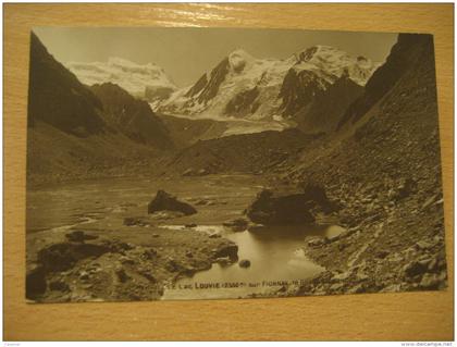 LOUVIE Lac lake Fionnax Grand Combin glaciers mountain mountains post card VALAIS Wallis Switzerland