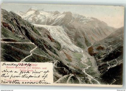3999 Oberwald 1904 - Rhonegletscher Grimsel Furkaroute - 39372364