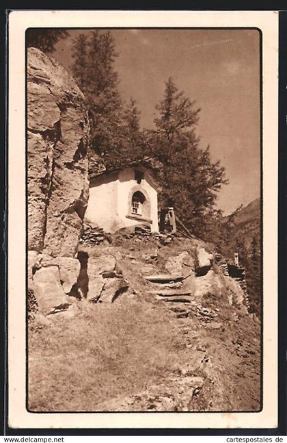 AK Saas-Grund, Kapellenweg von Saas-Grund nach Saas-Fee