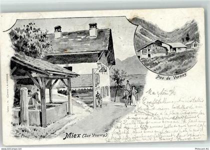 1896 Vouvry 1899 Künstlerkarte Pas de Vernaz Miex sign. - 13442734