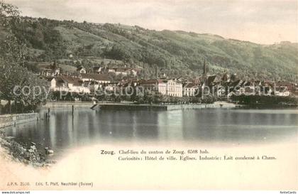 Zoug Zug  ZG Chef-lieu du canton de Zoug Hotel de ville Eglises Industrie Lait c