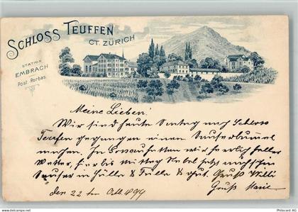 8424 Embrach 1899 BOAKC Schloss Teuffen Vorläufer - 13703808