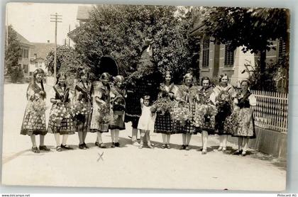 8913 Ottenbach Foto AK Tracht Gruppenfoto Ort handschriftlich - 13581968