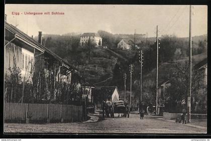 AK Elgg, Untergasse mit Schloss