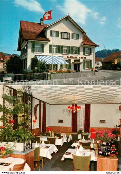 Birmensdorf Hotel Restaurant Sonne Schweizer Flagge