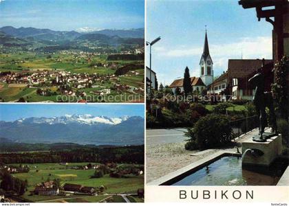 Bubikon ZH Fliegeraufnahme Panorama Kirche Brunnen