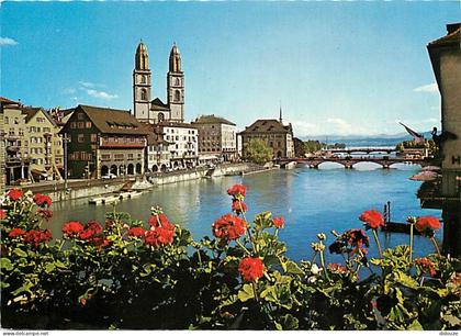 Carte Postale - Suisse - ZH Zurich - Zurich - Grossmùnster - Fleurs - CPM - Carte Neuve - Voir Scans Recto-Verso - Posca
