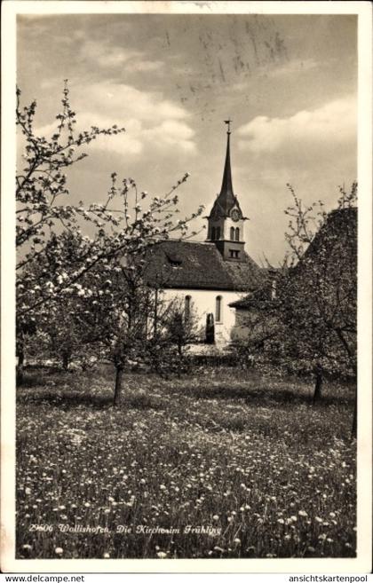 CPA Wollishofen Kanton Zürich, Kirche im Frühling