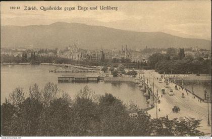 Zuerich Quaibruecke Enge Uetlisberg