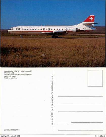 Zürich Flugzeug Aérospatiale Caravelle 10R auf dem Flughafen 1986