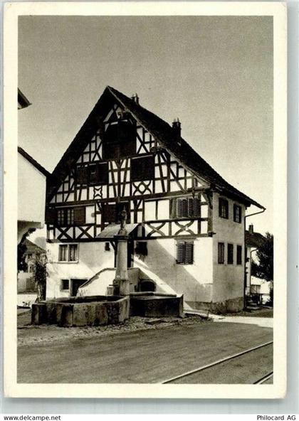 8627 Grüningen 1937 Foto AK Riegelhaus Stadtbrunnen - 38245921