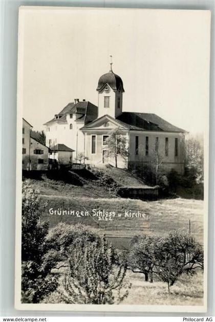 8627 Grüningen Foto AK Schloss Kirche - 10749533
