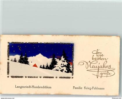 8634 Hombrechtikon KEINE AK Glückwünsche Neujahr Familie Krieg-Fehlmann... - 39495461