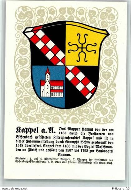 8926 Kappel am Albis - Serie XXV Nr. 121, sehr gute Erhaltung AK - 13078564