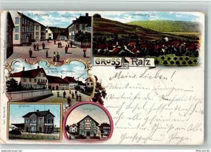 8197 Rafz 1901 BOAKC Lithographie A. Schulhaus Pfarrhaus Gasthaus Zum Kr... - 13702705