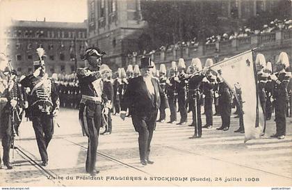 SVERIGE Sweden - STOCKHOLM - Besök av Armand Fallières, Frankrikes president, 24 juli 1908 - Kung Oscar II och president