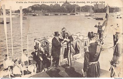 SVERIGE Sweden - STOCKHOLM - Besök av Frankrikes president Armand Fallières den 24 juli 1908 - Kung Oscar II välkomnar p