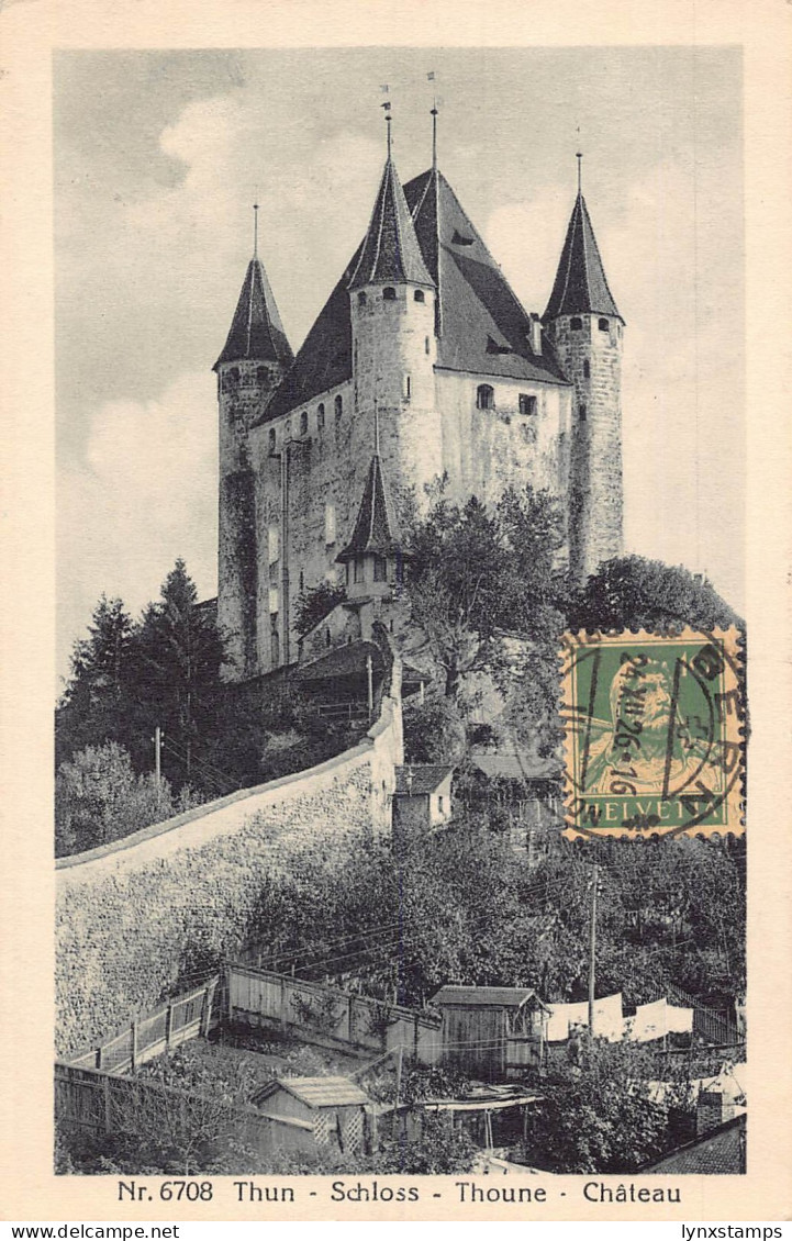 Switzerland 1926 Thun Schloss Castle Thoune vintage postcard