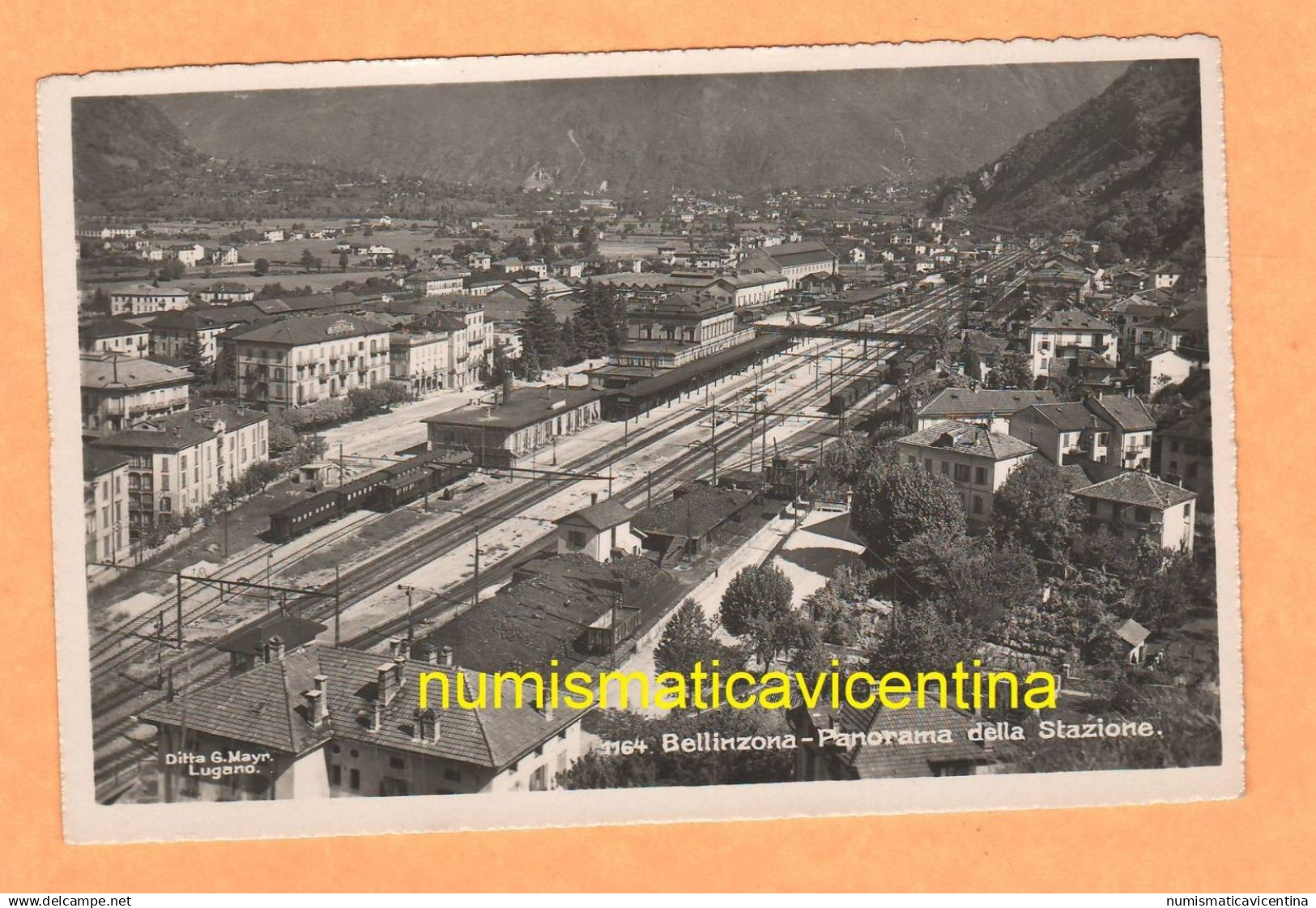 Switzerland Bellinzona train station cpa 1962 Bellinzone Suisse cartolina non viaggiata stazione treni