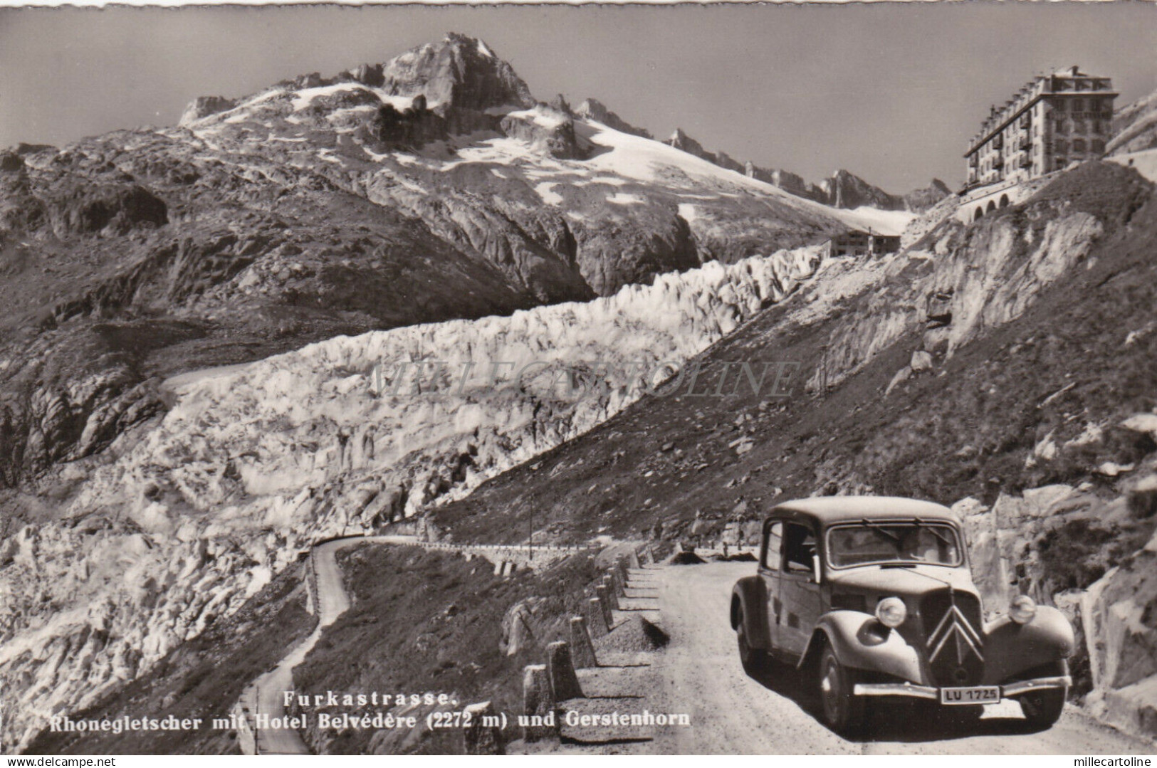 SWITZERLAND - Furkastrasse - Rhonegletscher mit Hotel Belvedere