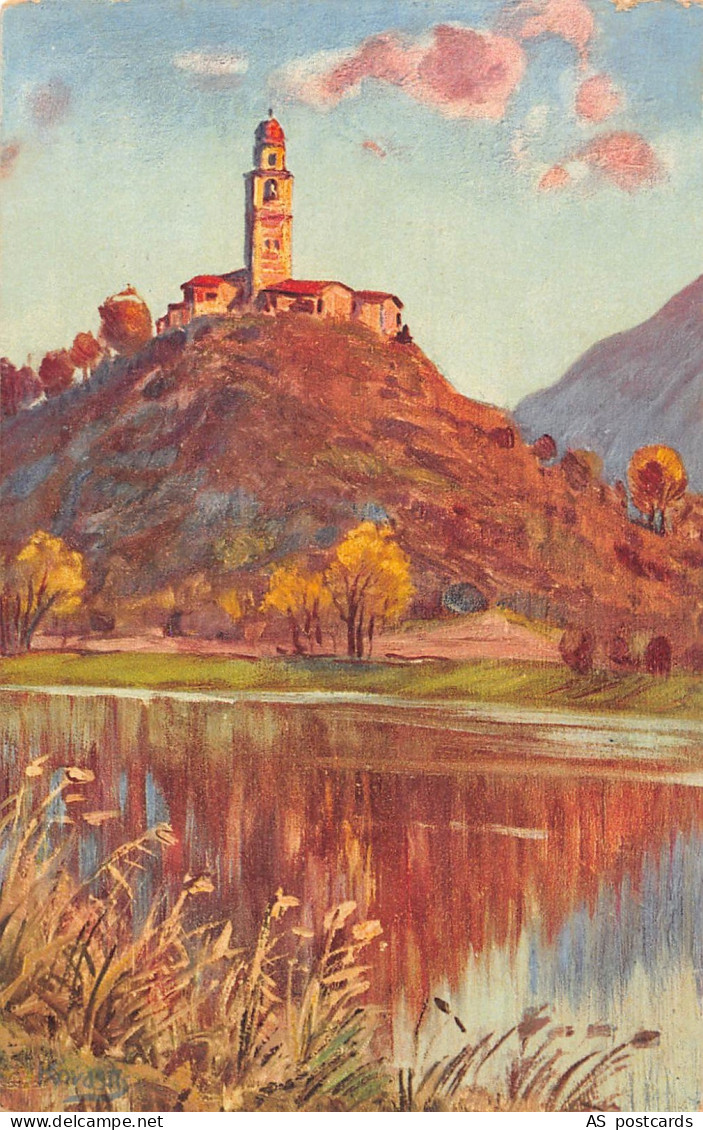 Switzerland Lago di Muzzano Sorengo vintage postcard B967